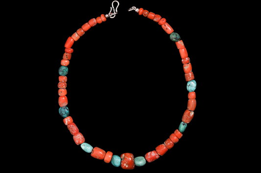 Tibetan Coral & Turquoise Necklace