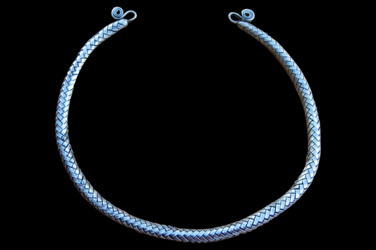 Woven Hill Tribe Silver Torc Necklace