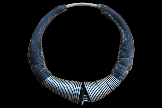 Wadlo Silver & Leather Torc Necklace