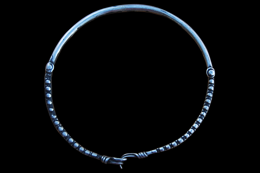 Opening Engraved Solid Silver Torc Necklace