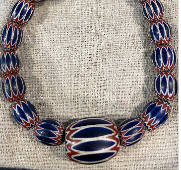 Blue Chevron Trade Beads